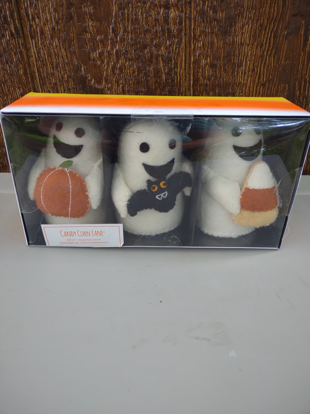 Candy Corn Lane Felt Ghost Trio Holiday Decor - White